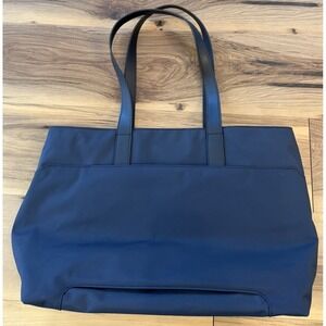 Away Navy Nylon Tote Bag Travel Work Commuter Laptop Carryall Zip Top Blue
